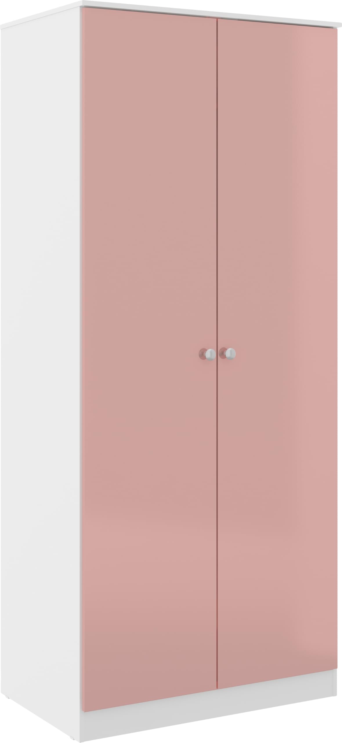 Seconique Denver 2 Door Wardrobe in White/Pink Gloss