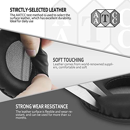 Krone Kalpasmos ATH-S220BT イヤーパッド、直径 75mmイヤーパッド、プロテインレザー、グレー防塵イヤーマフ。AKG K518LE、Audio Technica ATH S200BT、Sony MDR-NC6、JVC対応（リスト参照）。快適性 音質向上、グレー