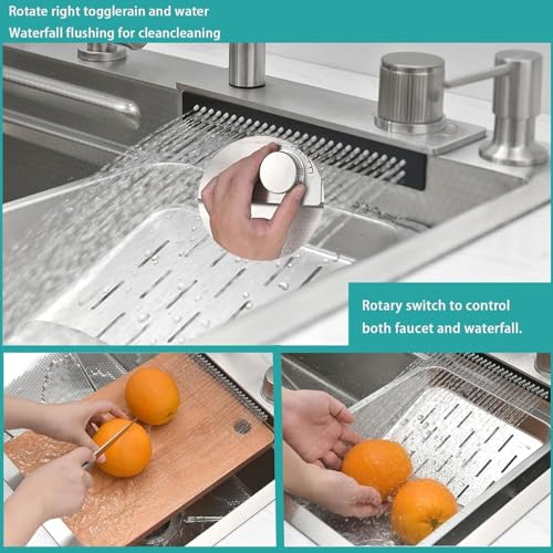 Évier lavabo en acier inoxydable avec robinet extractible haute pression durable - 4