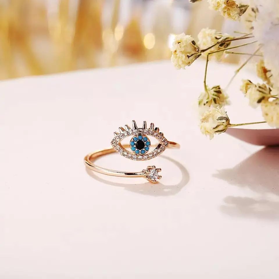 Image of SALTY Anti Tarnish Finger Ring for Women | Adjustable Fancy Jewellery Design | Fashion Accessories for Girls | Minimal Jewelry | Gift for Diwali, Christmas, Marriage, Birthday