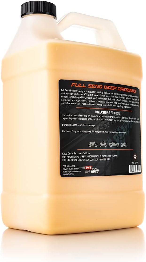 P & S Professional Detail Products Off Road Full Send Total Dressing - Restores Rubber, Plastic, Vinyl & Leather with UV Protection - 1 Gallon