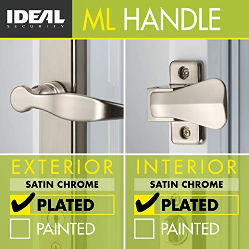 Ideal Security Door Lever With Deadbolt Lock For Out-Swinging Doors, Satin Silver (4-Piece Set) #TOP1