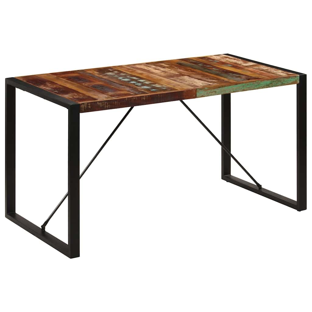 Tavolo da pranzo, 140 x 70 x 75 cm, in legno massiccio anticato