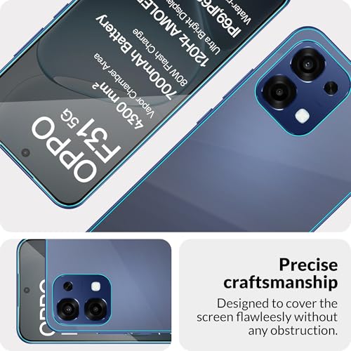 Image of ArmourPro Tempered Glass for Oppo F31 with Back Clear Membrane Guard, Edge to Edge Screen Protector, Anti-Bubble, Anti-Fingerprint, Oil Resistant, Installation Kit | Black