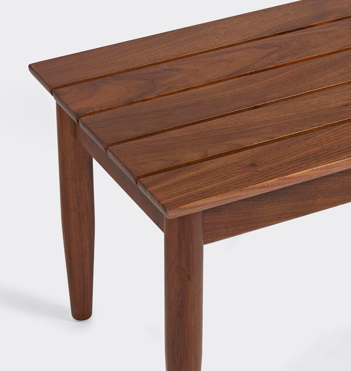 X went Furniture Solid sheesham Wood Bedroom Bench, Slatted Top Design, Walnut Finish, (100 * 40 * 40 cm) 1