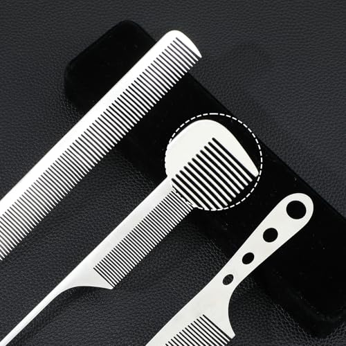 Set 3 Peines Metálicos de Acero Inoxidable para Barbero miniatura 3