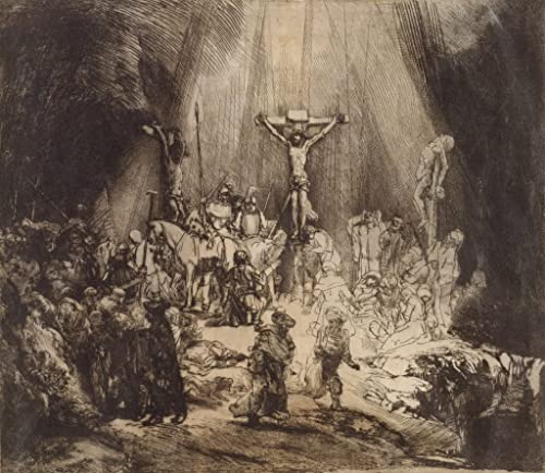 Rembrandt Christ crucifié entre les deux voleurs poster salon décor artistique 50x70