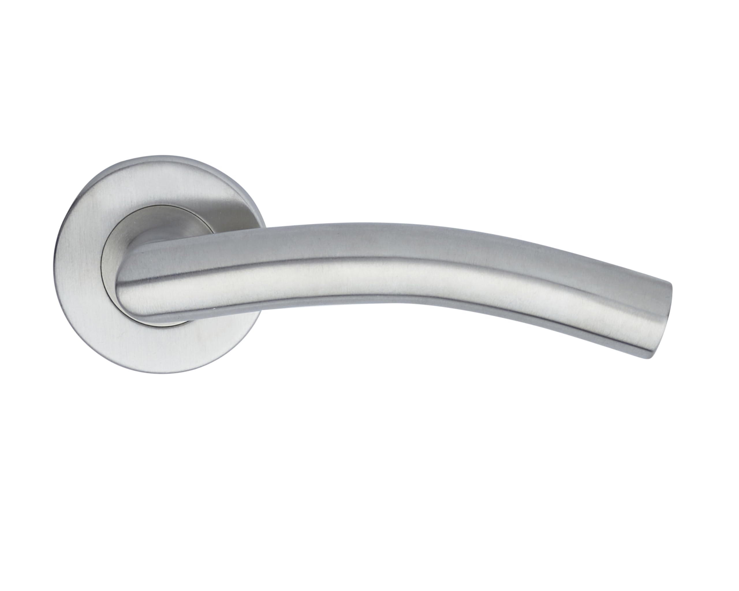 Yale L 90 Curved Handle with Bathroom Escutcheon, Silver - Image 2