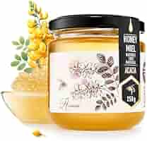 【めめ】Nanatural Honey White & Cacao Raw Unfiltered White Honey, (15.87 Oz) | Wildflower / Clover