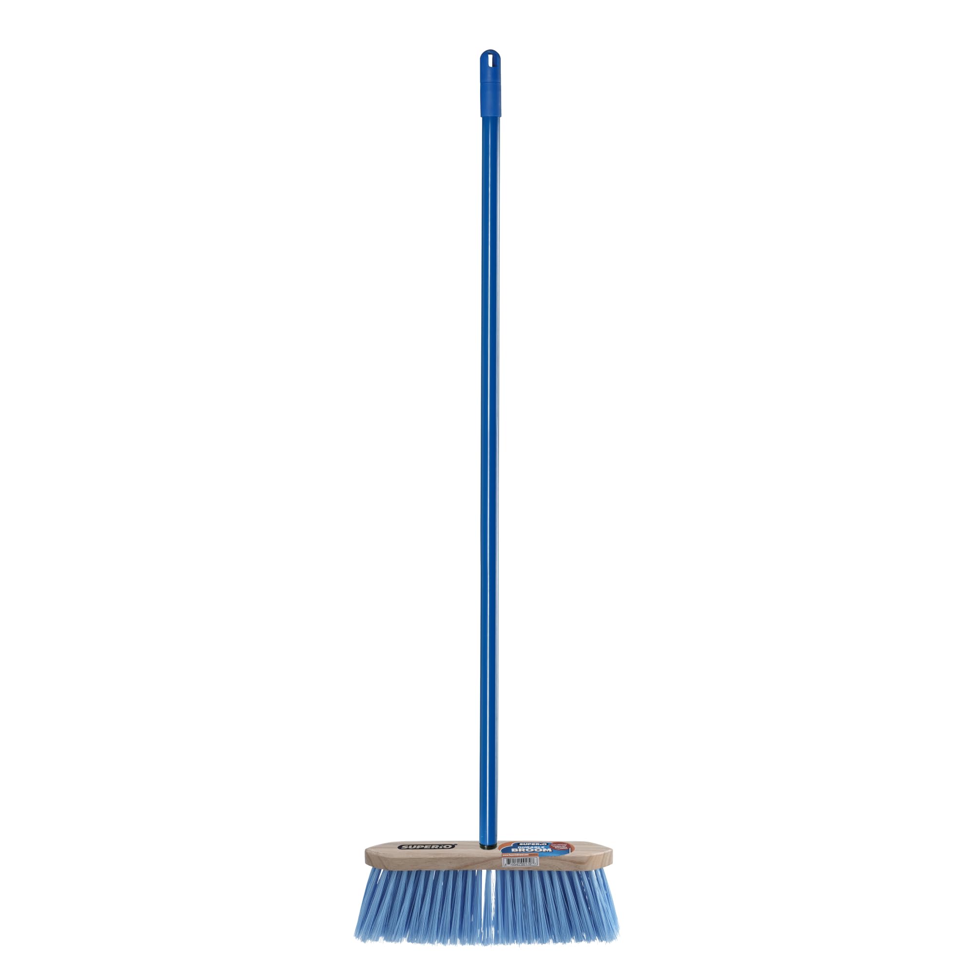 Superio Kitchen Broom Premium Blue Synthetic Bristles, with Blue Metal Handle, Heavy Duty Household Broom - Easy Swiping Dust and Wisp, Home, Kitchen Bedroom, Lobby, Floors, and Corners