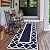 GENIMO 2.5' x 8' Outdoor Rug Waterproof for Patio Decor, Foldable Reversible Plastic Straw Area Rugs Mat for Runner Porch, Outside Carpet for Rv, Deck, Picnic, Beach, Balcony, Camper, Blue & White