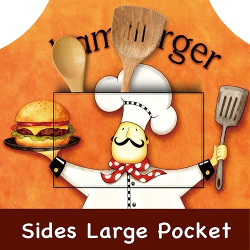 Image of Nuxovilar Cute Cooking Kitchen Apron, 26.77 * 30.7 Inches, Essential for Kitchen Cooking, Baking, Festive Gatherings