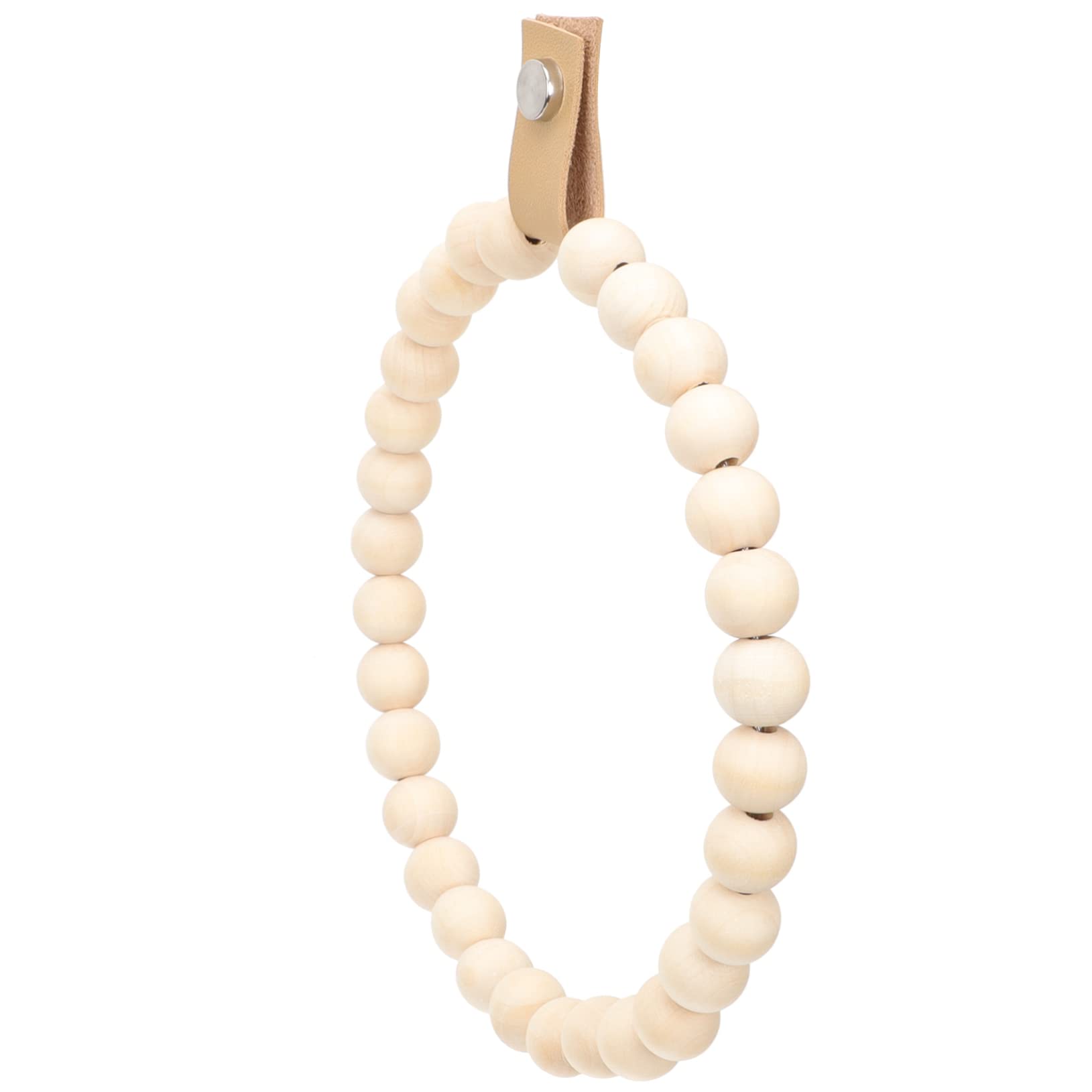Operitacx 4 Stück Bohemian Style Handtuchhalter Holzperlen Wandmontierter Handtuchring für Badezimmer Praktische und Dekorative Lösung für Kleine Räume