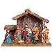 foci cozi Christmas Nativity Figurine - Nativity Scene Statue with Wooden and Moss Stable