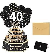 GoldRock Pop Up Geburtstagskarte 40 Frau Mann (mit Nummern 0-9), 3D Karte 40 Geburtstag Frau, Ges...