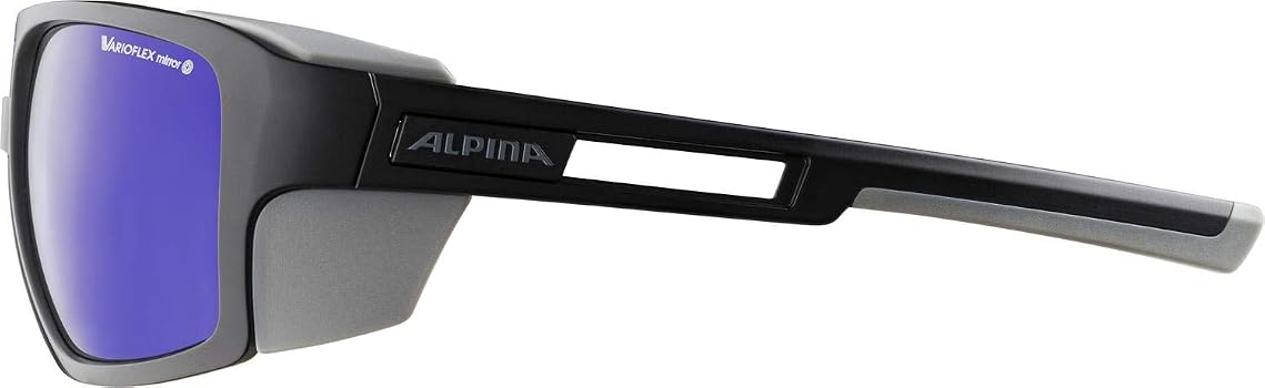 Lunettes De Glacier ALPINA SKYWALSH – Protection UV 100% – Niveau 4 – Coques Latérales – Anti-buée – Noir Mat