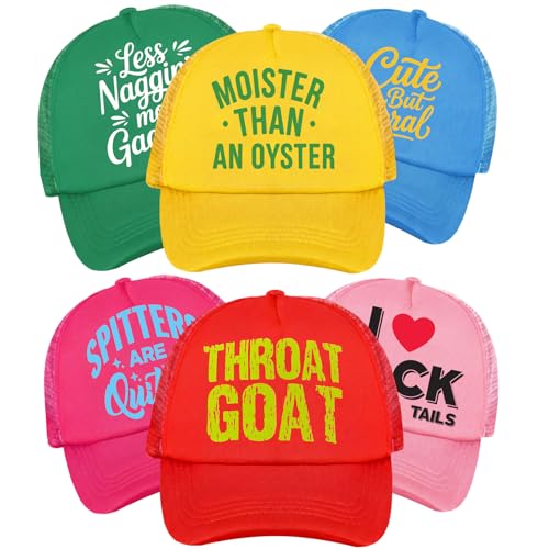 Shyyween 6 Pcs Funny Girls Trip Funny Trucker Hats for Women, Novel