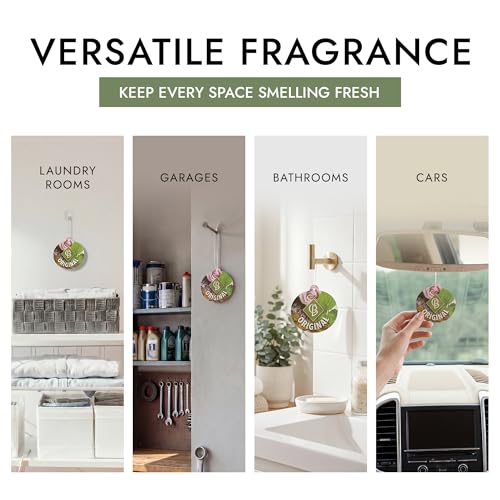 Image of Claire Burke Original Hanging Car Air Freshener - Luxury Scent, Long-Lasting Odor Neutralizer | Up to 30 Days | Made in USA | Strong Air Freshener for Car | Pack of 6