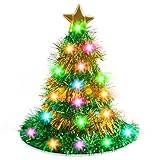 Farochy Christmas Tree Hat with Lights - Santa Hat 30 LED Colorful Lights Christmas Costume (Green)