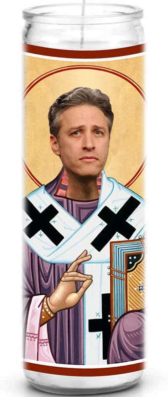 Jon Celebrity Prayer Candle - Funny Saint Candle - 8 inch Glass Prayer Votive - 100% Handmade in USA - Novelty Celebrity Gift