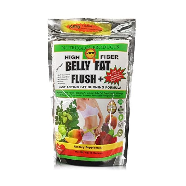 High Fiber Belly Fat Flush Plus Fast Acting Fat Burning - Eliminar la grasa del Abdomen - Appetite Suppressant, Flush Out Belly Fat, Boost Health & Energy/Weight Loss Formula - Omega 3, 6 & 9