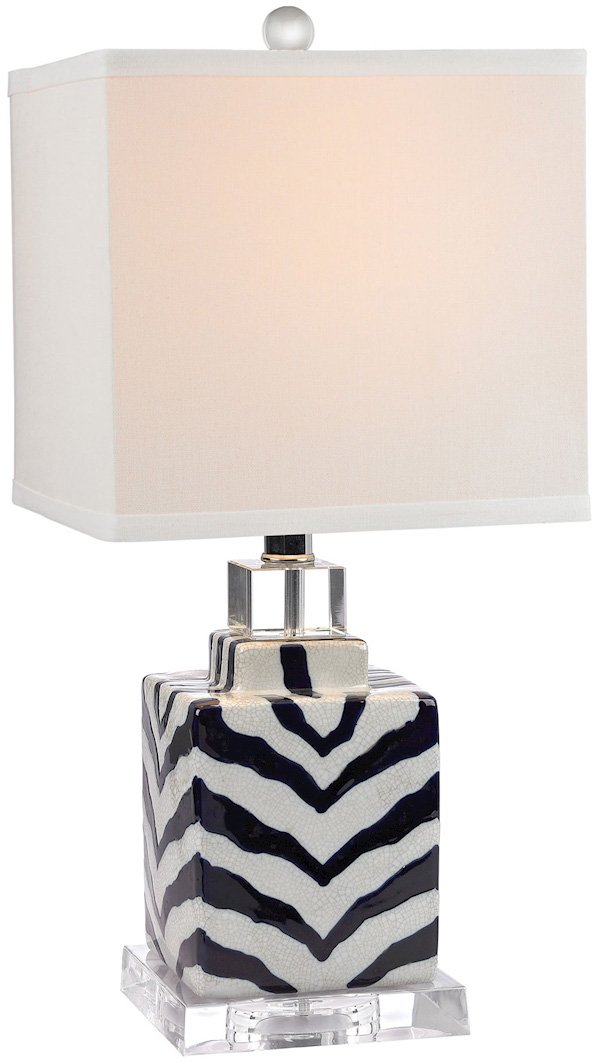 Dimond Lighting Animal Print Table Lamp, Navy and White