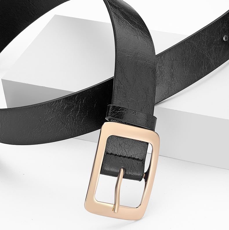 Women's Leather Belt with Gold Pin Buckle, Casual Waist Belt for Jeans, Pants2