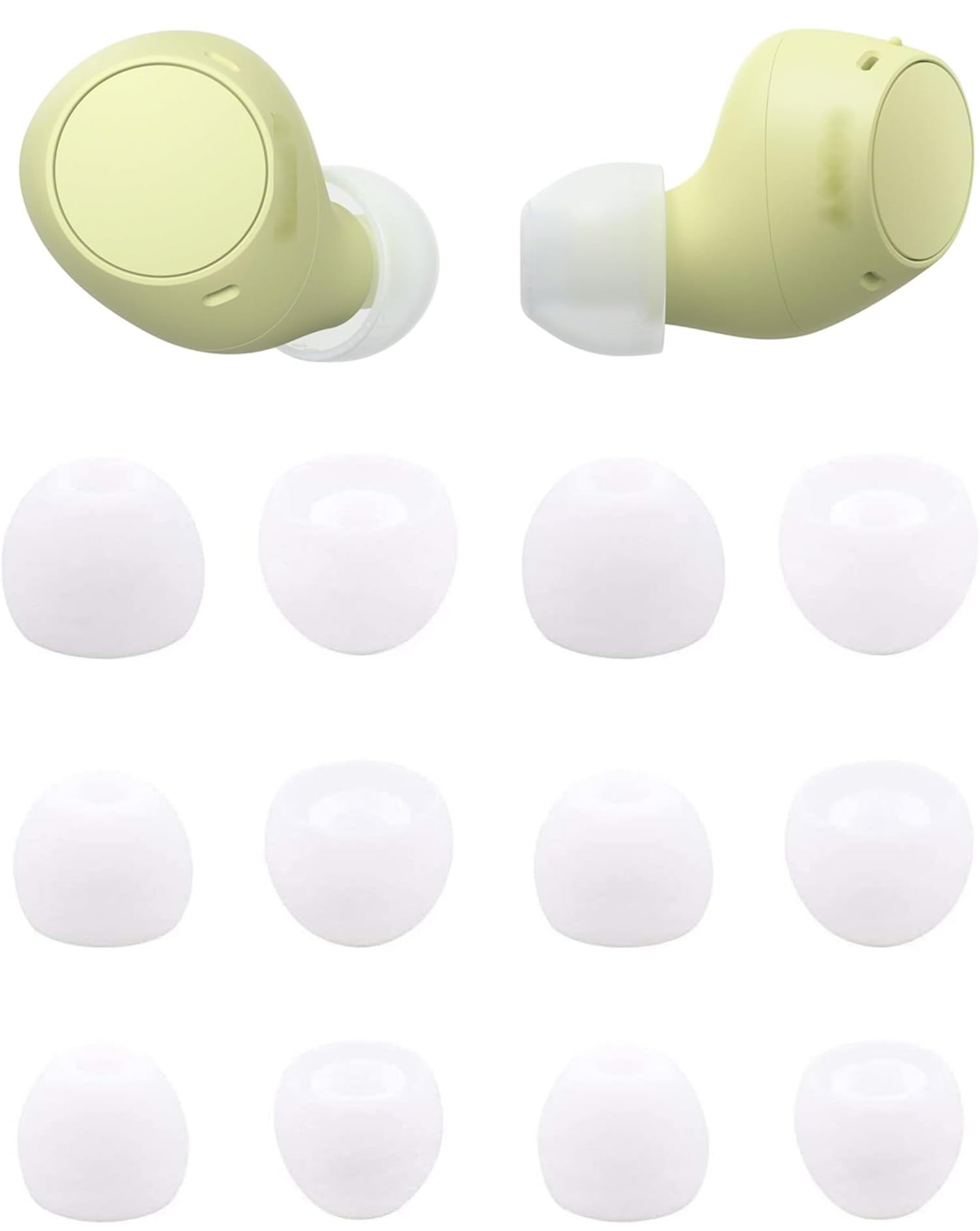 ALXCD Eartips Compatible with Sony WF-C510 Earbuds, S/M/L 3 Sizes 6 Pairs Soft Silicone Ear Tips Replacement Earbuds Tips, Compatible with Sony WF-C510 4mm 6 Pairs White