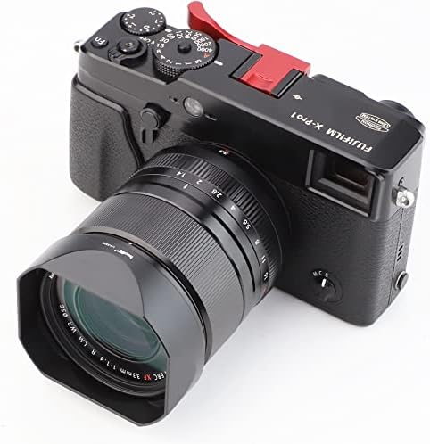 Haoge Metal Square Lens Hood for Fujifilm Fuji XF23mm f1.4 R LM WR Lens (58MM) Fujinon XF33mm F1.4 R LM WR Lens, Bayonet Hood Shade,with Metal Cap Kit