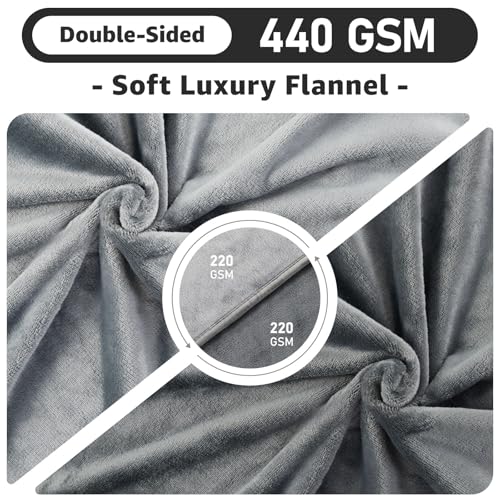LOOBANI Waterproof Blanket for Bed: Reversible Soft Flannel Twin Bed Blanket 60" x 80", Leakproof Throw Spill-Proof Dog Pet Blanket for Couch, Sofa Protect, Movie Time, Camping, Travel, Grey - Image 5