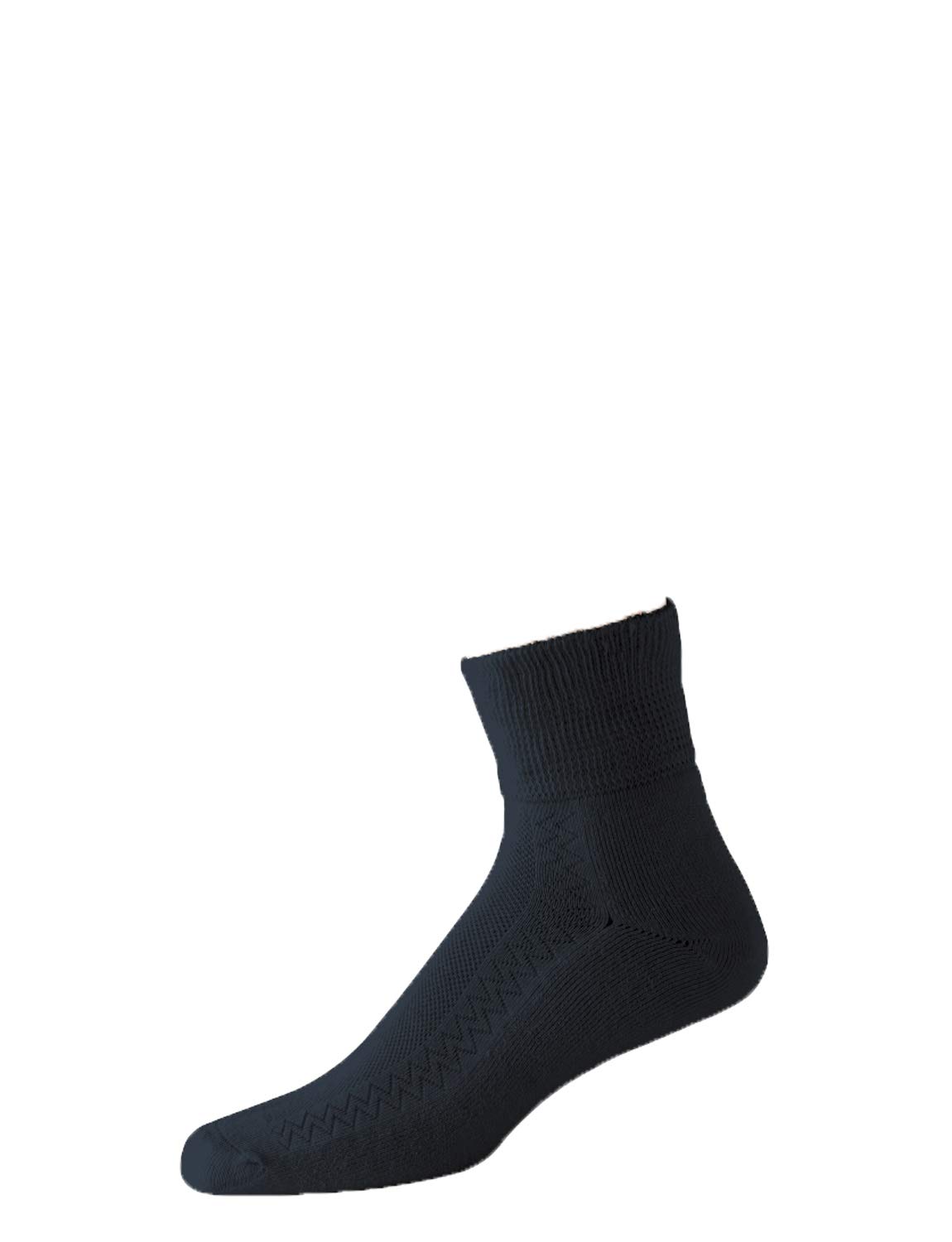 Hj Hall Men's Black Cotton Rich Short Diabetic Socks (Pack Of 2) Breathable Design With Cushioned Sole For Comfort And Circulation 6-11