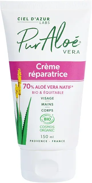 Crème Réparatrice Aloe Vera Pur'Aloé 150 ml - Soin Visage Bio