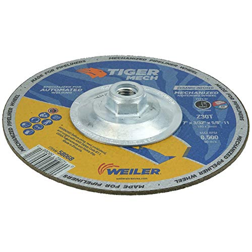 Image of Weiler 58068 7 inch x 3 /32 inch Tiger Mechanized Pipeline, Z30T, Type 27, 5 /8 inch-11 Nut (Pack of 10)