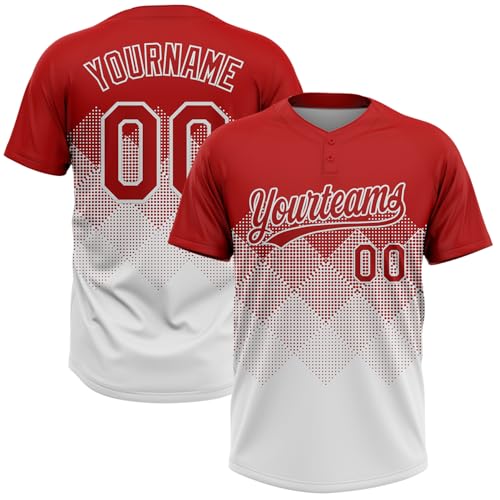 Camiseta personalizada para hombre Fanscustom de softball suave, uniforme deportivo con 2 botones para slowpitch miniatura 1