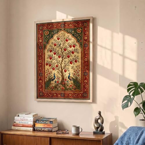 Image of kotart Decorative Traditional Wall Art Home Decor Madhubani Painting poster With Frame For Living Room Bed Room Hotel Wall Decor Digital Reprint (14X20 inch)