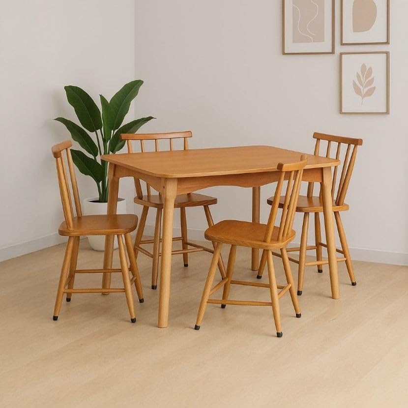 Jogo De Jantar Colonial Clássico Mesa Soft Mel 4 Cadeiras Mel Coz...