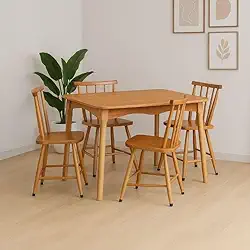 Jogo De Jantar Colonial Clássico Mesa Soft Mel 4 Cadeiras Mel Cozinha