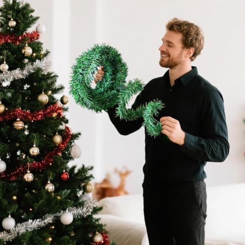 18 Ft Christmas Pine Garland, Artificial Green Vine for Mantle Home Decor - image 4