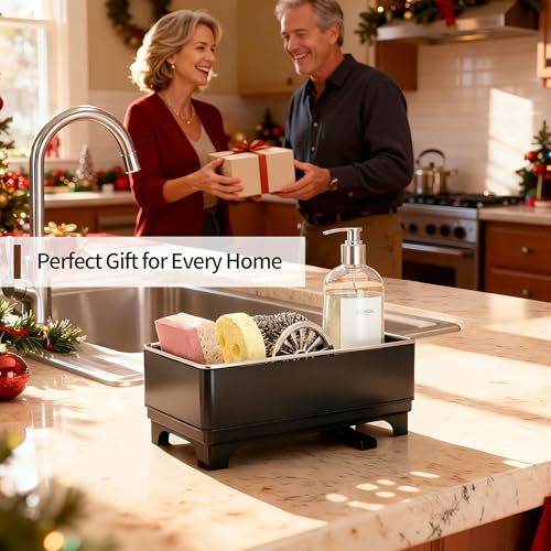 MOUKABAL Stainless Steel Sponge Holder with Rotating Drain - Image 6