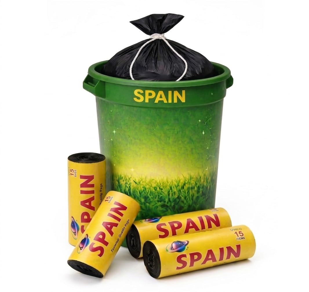 SPAIN Garbage Bags | Black | EXtra Large Size - 30 X 37 Inches (15 Bags X 4 Rolls) - 60 Bags Ideal for Kitchen, Home & Commercial Use | Dustbin Bags for Dry & Wet Waste - Leak Proof & Tear Resistant-image-30