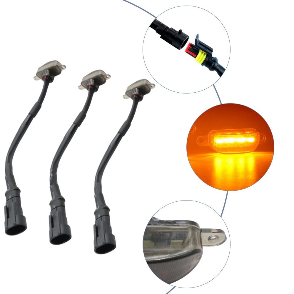 Riloer Zestaw świateł LED do kratki 12V w stylu Raptor, aftermarketowa kratka kompatybilna z kratką Ford F-150 Raptor Style 2004-2008, przyciemniana osłona/3 szt. bursztynowych świateł LED