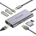 Price comparison product image USB C Hub HDMI Adapter,QGeeM 7 in 1 Type C Hub to HDMI 4k,3 USB 3.0 Ports,100W Power Delivery,SD/TF Card Readers Compatible with MacBook Pro 13/15(Thunderbolt 3),2018 Mac Air,Chromebook USB C Adapter