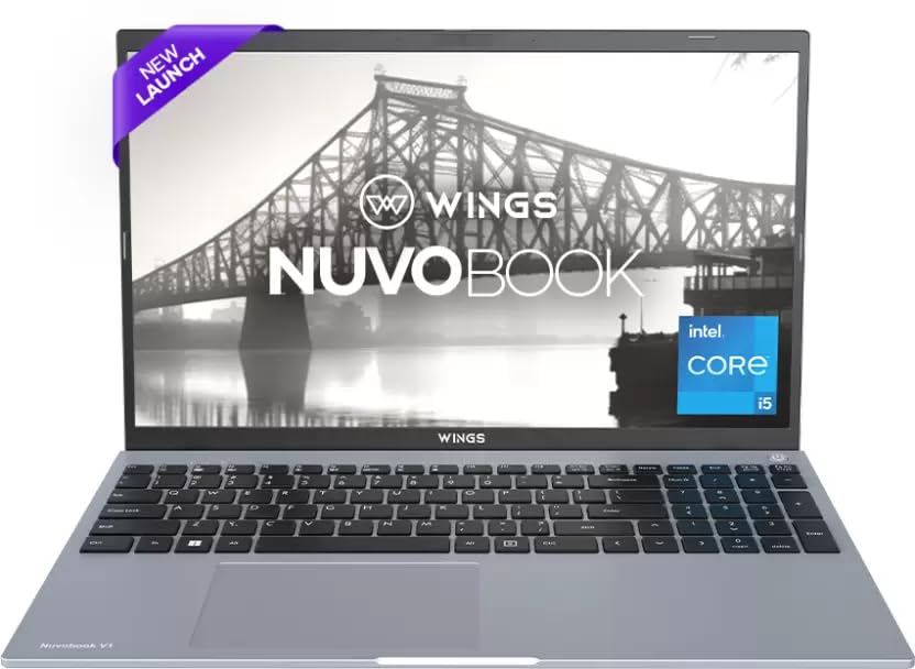 WINGS Nuvobook V1 Aluminium Alloy Metal Body Core i5 11th Gen 1155G7 – (8 GB/512 GB SSD/Windows 11 Home) WL-Nuvobook V1-SLV Thin and Light Laptop (15.6 Inch, Silver, 1.60 Kg)