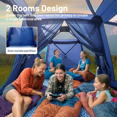 Image of TIMBER RIDGE 4 /6 /8 Person Instant Pop Up Hub Tent, Easy 60 Second Setup