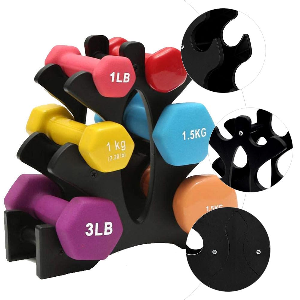 Zerodeko 2 Pezzi Supporto Per Rack Per Manubri Supporto Per Supporto Per Stoccaggio Pesi Supporto Per Pesi A Mano A Più Livelli Staffa Da Pavimento Per Pesi Fitness Per Organizzazione Di
