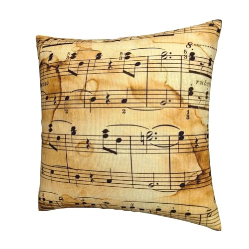 Taies d'oreiller carrées notes de musique lot de 2 pour lit - 8