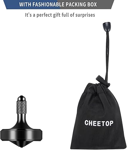 Miniatura 7 de Exquisita parte superior giratoria de metal, juguete de escritorio de acero inoxidable bien mecanizado, equilibrio perfecto durante más de 8