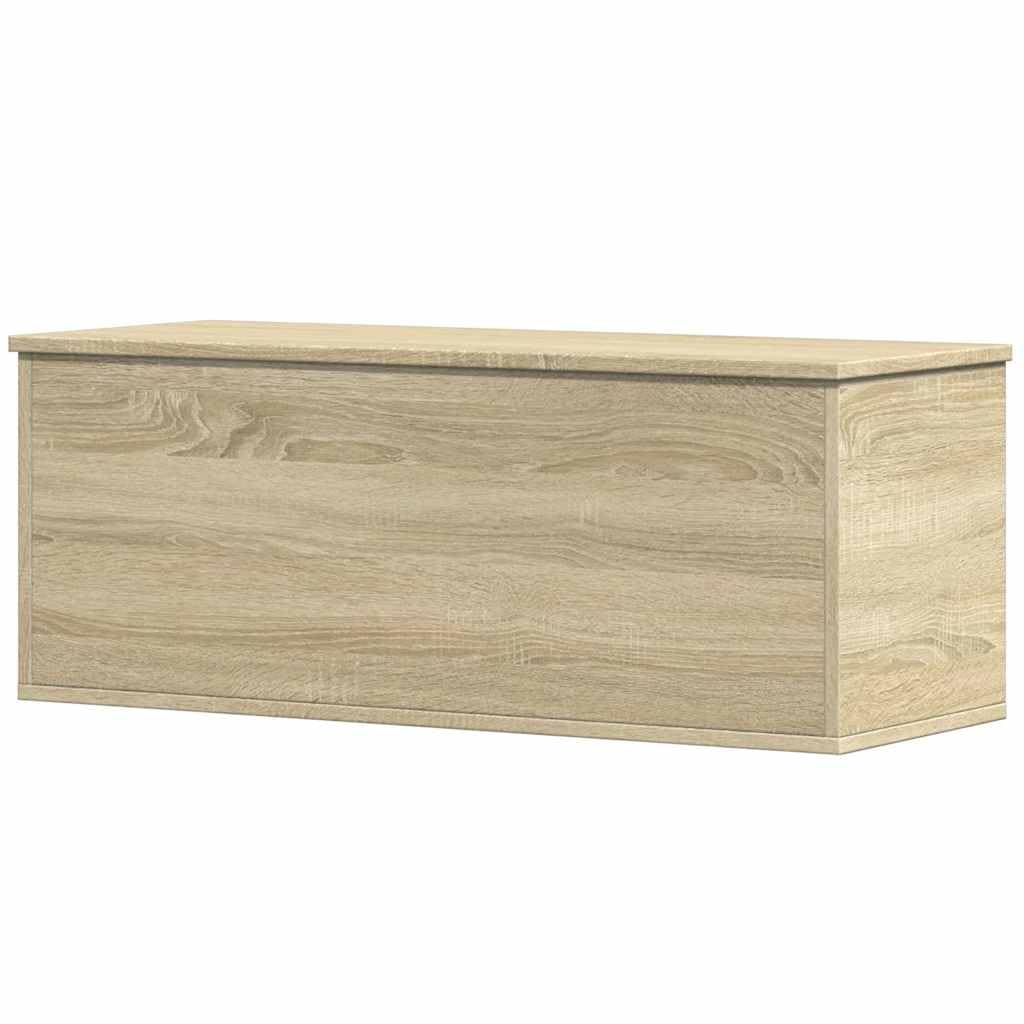 vidaXL Caja de almacenaje Madera ingeniería Roble Sonoma 90x35x35 cm, Caja de Mantas, Cofre de Almacenamiento, baúl de Juguetes, Caja de Juguetes