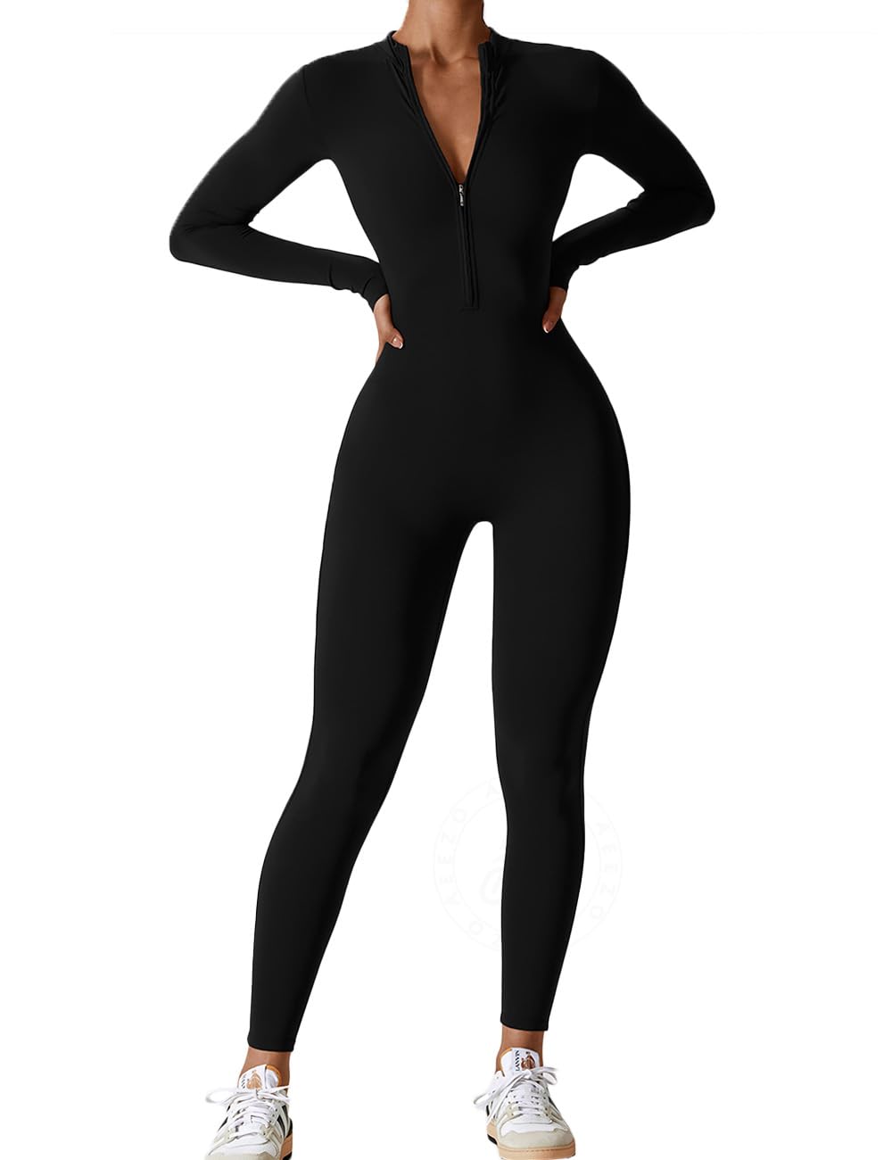 AEEZO Long Sleeve Workout Jumpsuit