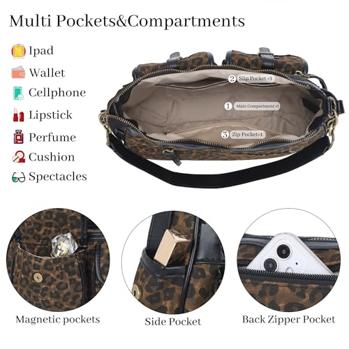 Image of Angel Kiss Hobo Purses for Women Crossbody Shoulder Bag Ladies Multi Pocket Handbags with Adjustable Shoulder Strap | Soft Vegan Leather